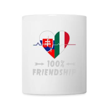 Slowakei und Italien 100% Freundschaft - Tasse - Weiß - Vorne