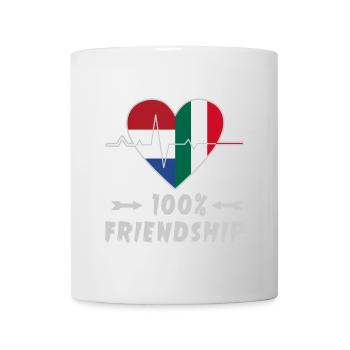 Netherlands and Italy 100% friendship - Mug - white - Front