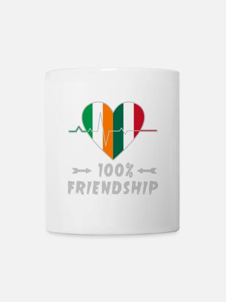 Irland und Italien 100% Freundschaft - Tasse - Weiß