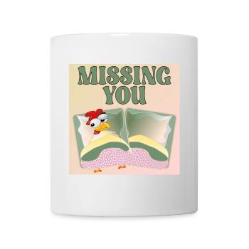 TU ME MANQUES - LIT DE POULET - Mug blanc - blanc - Devant