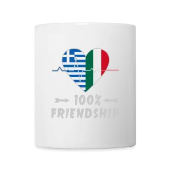 Greece and Italy 100% friendship - Mug - white - Front