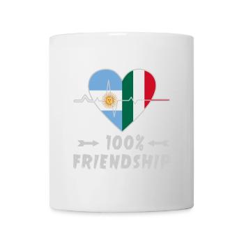 100 % amitié entre l'Argentine et l'Italie - Mug blanc - blanc - Devant