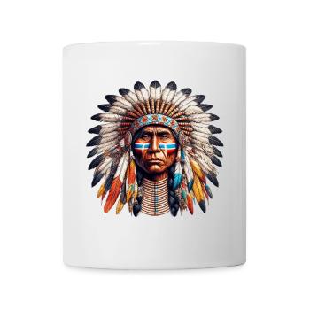 Amerikanisch, Indianer, Amerikaner - Tasse - Weiß - Vorne