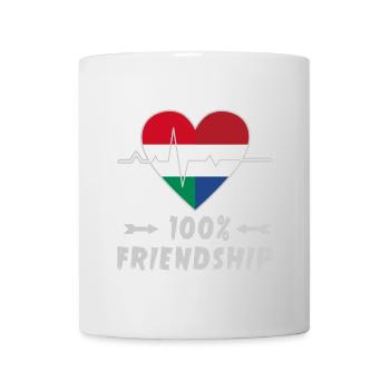 100 % amitié entre la Hongrie et les Pays-Bas - Mug blanc - blanc - Devant
