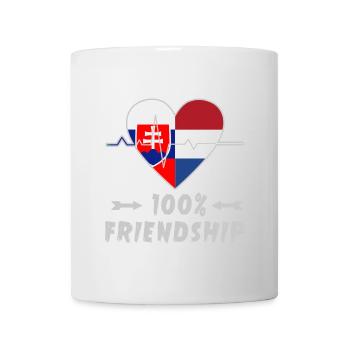 Slowakei und Niederlande 100% Freundschaft - Tasse - Weiß - Vorne