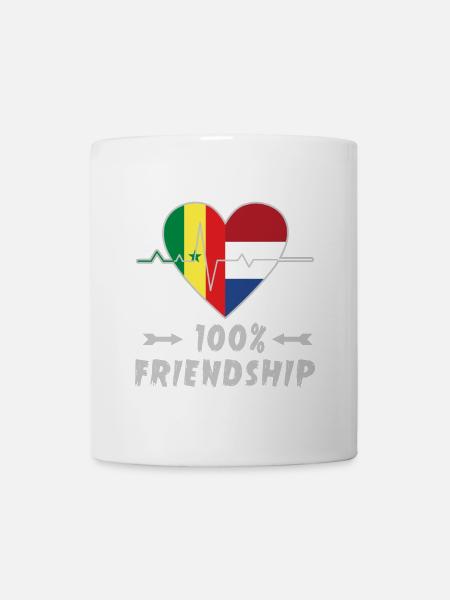 100 % amitié entre le Sénégal et les Pays-Bas - Mug blanc - blanc