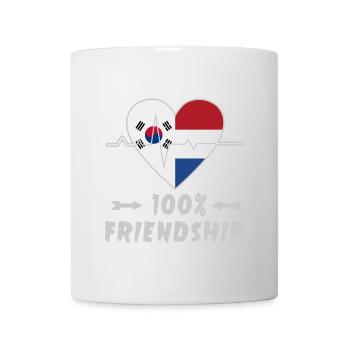 100 % amitié entre la Corée du Sud et les Pays-Bas - Mug blanc - blanc - Devant