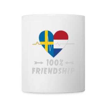 100 % amitié entre la Suède et les Pays-Bas - Mug blanc - blanc - Devant