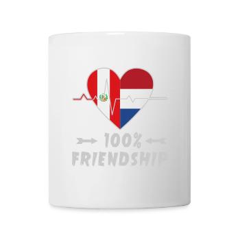 100 % amitié entre le Pérou et les Pays-Bas - Mug blanc - blanc - Devant