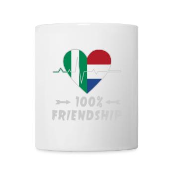 Nigeria und Niederlande 100% Freundschaft - Tasse - Weiß - Vorne