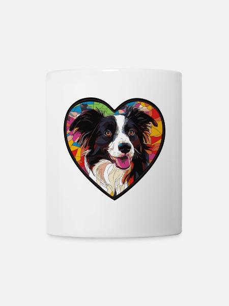 Border Collie Hund Herz Hundeliebe - Tasse - Weiß