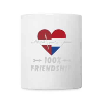 Latvia and the Netherlands 100% friendship - Mug - white - Front