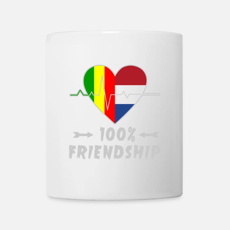 100 % amitié entre le Mali et les Pays-Bas - Mug blanc - blanc
