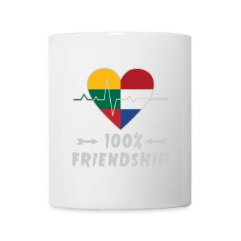 Lithuania and the Netherlands 100% friendship - Mug - white - Front