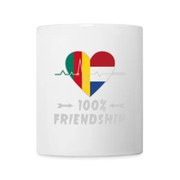 100 % amitié entre le Cameroun et les Pays-Bas - Mug blanc - blanc - Devant