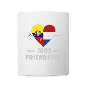 100 % amitié entre l'Équateur et les Pays-Bas - Mug blanc - blanc - Devant