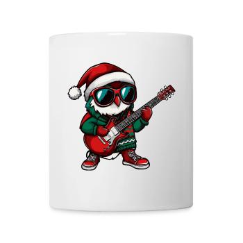 Eule Weihnachten Gitarre - Tasse - Weiß - Vorne