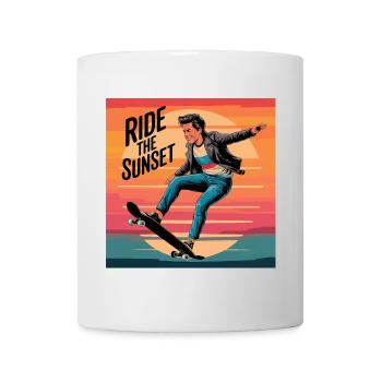 Fahre den Sunset Skateboarder - Tasse - Weiß - Vorne