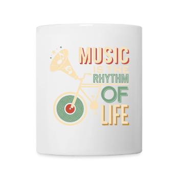 Musik ist der Rhythmus des Lebens - Tasse - Weiß - Vorne
