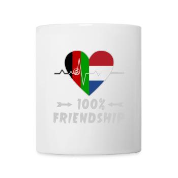 Afghanistan and the Netherlands 100% friendship - Mug - white - Front