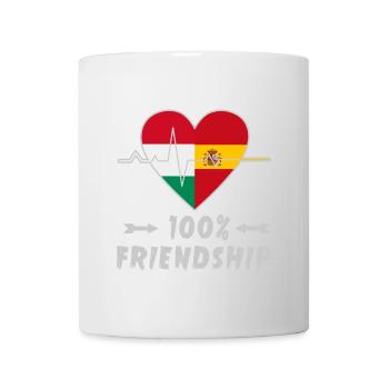 Ungarn und Spanien 100% Freundschaft - Tasse - Weiß - Vorne