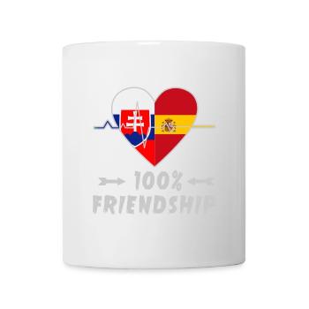 Slowakei und Spanien 100% Freundschaft - Tasse - Weiß - Vorne