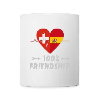 100 % amitié entre la Suisse et l'Espagne - Mug blanc - blanc - Devant