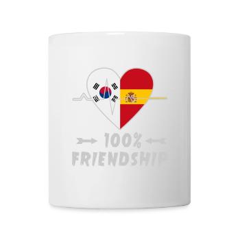 100 % amitié entre la Corée du Sud et l'Espagne - Mug blanc - blanc - Devant