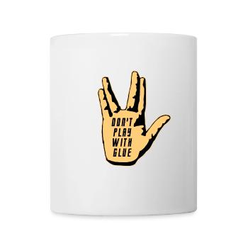 DON'T PLAY WITH GLUE ! (cinéma, film, série, geek) - Mug blanc - blanc - Devant