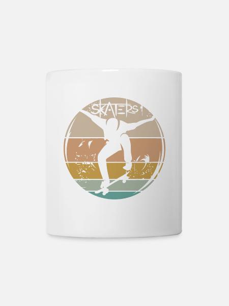 skateboard skater retro vintage logo Symbol icon - Tasse - Weiß