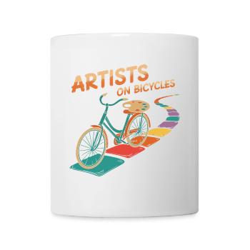 Künstler auf Fahrrädern - Tasse - Weiß - Vorne