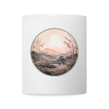 Sanfte Mondlandschaft im Zen-Stil - Tasse - Weiß - Vorne