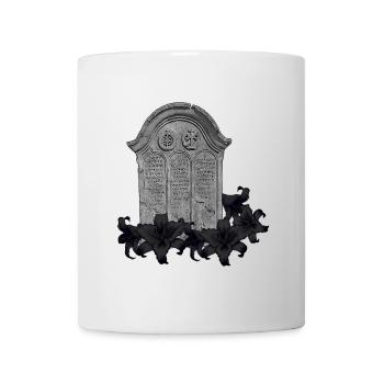 Grabstein mit Lilien, gothic design - Tasse - Weiß - Vorne