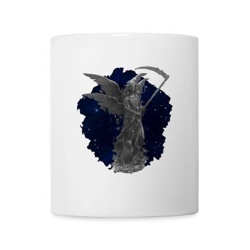 Engelstatue, gothic motiv, sternenmuster - Tasse - Weiß - Vorne