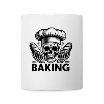 Old Man Baking Skull mit Bäckermütze backt Brot - Tasse - Weiß - Vorne