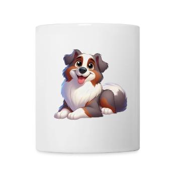 Australischer Schäferhund - Tasse - Weiß - Vorne