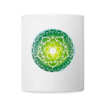 Green mandala with spiritual pattern - Mug - white - Front