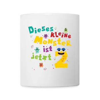 Dieses kleine Monster ist jetzt 2 Kindergeburtstag - Tasse - Weiß - Vorne