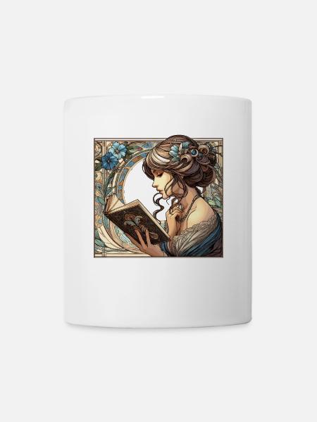 Frau Lesen Schmökern Buch Bücher Geschenk - Tasse - Weiß