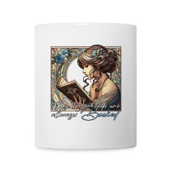 Frau Lesen Wochenenden Buch Bücher Geschenk - Tasse - Weiß - Vorne