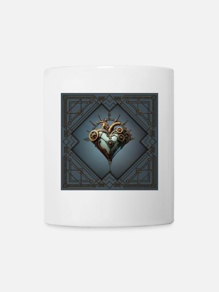 Faszinierendes Steampunk-Herz - Tasse - Weiß