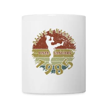 40. Geburtstag Alive and kickin since 01/1985 - Tasse - Weiß - Vorne