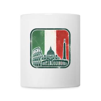 Italian Flag Landmarks Silhouette - Mug - white - Front