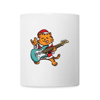 Guitariste Guitare Comic Cat Noël - Mug blanc - blanc - Devant