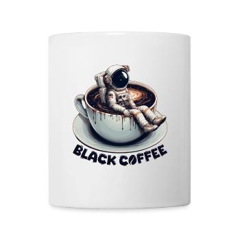 Schwarzer Kaffee Astronaut Tasse Galaxie Geschenk - Tasse - Weiß - Vorne