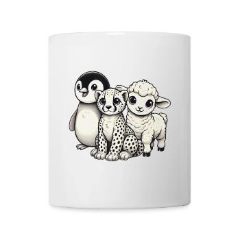 Adorable Baby Animals Cartoon Trio - Mug - white - Front