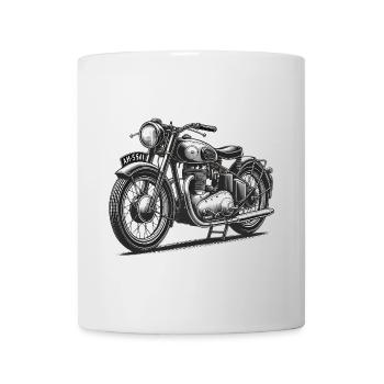 Vintage Motorcycle Line Art Design - Mug - white - Front