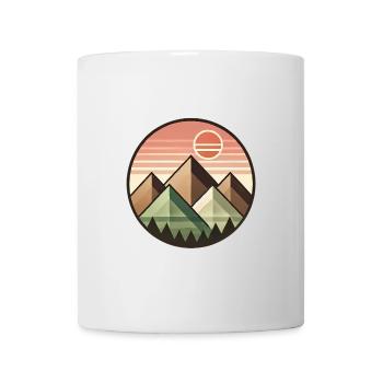 Paysage de montagne géométrique coucher de soleil - Mug blanc - blanc - Devant