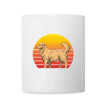 Golden Retriever Retro Sunset - Tasse - Weiß - Vorne