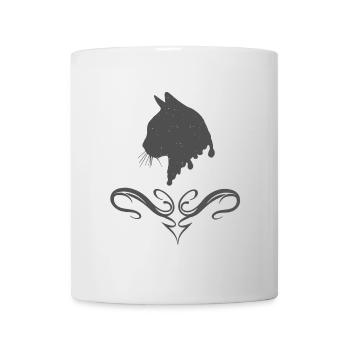 katzen motiv, sternenmuster, dripping, blob - Tasse - Weiß - Vorne